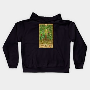 Queen Of Pentacles. Minor Arcana Tarot Card Design. Kids Hoodie